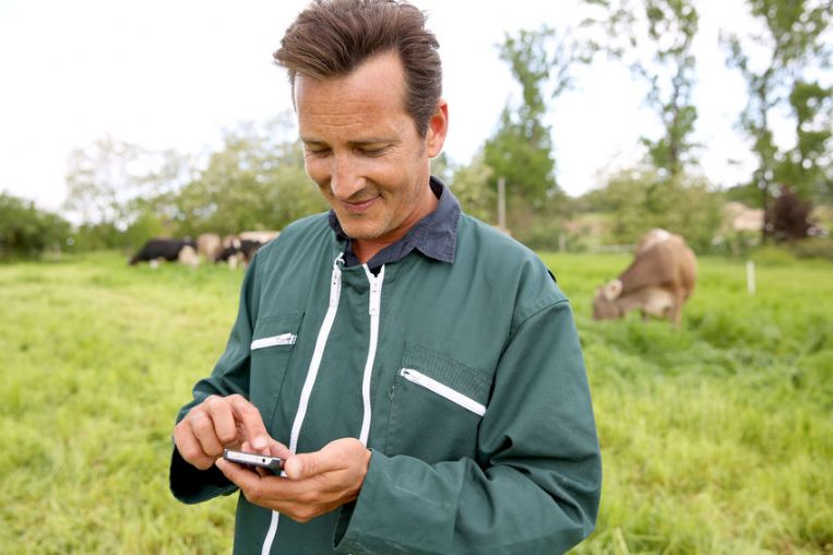 Farmer playing milk it